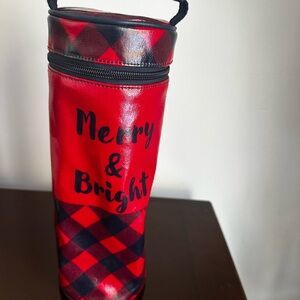 Merry & Bright Red Checkered Wine Carrier
